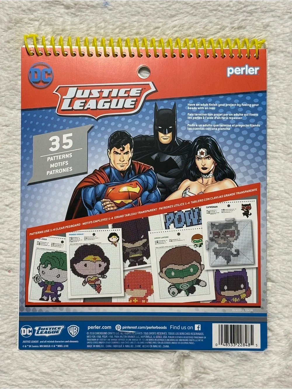 Set of 3 NEW Justice League Book of 35 Perler Patterns for Ages 6+